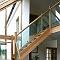 Open tread oak staircase with glass balustrade (view1)